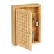 Armoire à clés, bambou, 8 crochets, HxLxP : 27 x 19 x 7,5 cm, range-clés entrée, boîte clefs,
