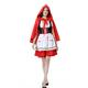 maxToonrain Little Red Riding Hood Costume Girls，Women's Halloween Costumes Funny Red Cape+World Book Day Cosplay Fancy Dress for Women(Short,M)