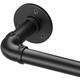 Qouara Curtain Rods for Windows 66 to 120, Black Adjustable Curtain Rod, Wrap Around Blackout Curtain Rod, Heavy Duty Industrial Curtain Rods, 1 Inch Outdoor/Indoor Curtain Rod 66-120"