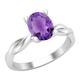 Dazzlingrock Collection 8x6mm Oval Amethyst Twisted Solitaire Engagement Ring for Women in 925 Sterling Silver, Size 6.5