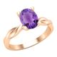 Dazzlingrock Collection 8x6mm Oval Amethyst Twisted Solitaire Engagement Ring for Women in 14K Solid Rose Gold, Size 8.5