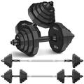 Adjustable Dumbbell Set, 88 LBS Weights Dumbbells Sets, Solid Cast-Iron Core Free Weight Set for Home Gym, Barbell Weight Set with Connector,Workout Strength Training Equipment for Men Women