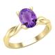 Dazzlingrock Collection 8x6mm Oval Amethyst Twisted Solitaire Engagement Ring for Women in 14K Solid Yellow Gold, Size 6