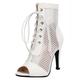 Roimaash Women Gladiator Sandals Summer Booties Peep Toe Lace Up Dance Heels Classes Shoes Stiletto Heels Breathable Booties White Size 40