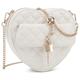 lola mae Heart Shape Satchel Crossbody Purse for women Zip Around Shoulder Bag, Beige-770, S