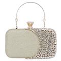 Deluxe Gold Diamond-Studded Women's Wrist Bag Purse - Exquisite Metal Hard Satchel Bag Pouches Handbag - High end Shoulder Bag for Women C3