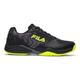 Fila Men's Volley Zone Sneaker, Black/Castlerock/Safety Yellow, 10 UK