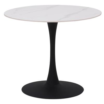Bistrotisch HELA "PAOLA Esstisch rund", weiß (marmoroptik weiß matt, anthrazit, anthrazit, marmoroptik weiß matt), B:90cm H:75cm T:90cm, Tische, 90 cm, robuste Steinplatte, verschiedene Steinfarben, Pflegeleicht Image