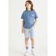 T-Shirt LEVI'S KIDS "LVB CURVED HEM POCKET TEE" Gr. 12 (152), blau (coronet blue) Jungen Shirts T-Shirts