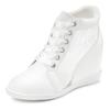Sneaker LASCANA, Damen, Gr. 36, weiß, Obermaterial: 100% Lederimitat. Futter: 100% Lederimitat. Decksohle: 100% Lederimitat. Laufsohle: 100% Synthetik, leicht transparent, unifarben, elegant, Schuhe Ankleboots Sneaker high, Freizeitschuh, Halbschuh...