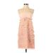 J.Crew Collection Cocktail Dress - Mini Open Neckline Sleeveless: Pink Print Dresses - Women's Size Small