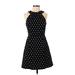 White House Black Market Casual Dress - A-Line Halter Sleeveless: Black Print Dresses - Women's Size 4