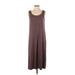 LOGO by Lori Goldstein Casual Dress - Slip dress: Brown Marled Dresses - Women's Size Small