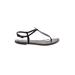 Sam Edelman Sandals: Black Solid Shoes - Women's Size 7 1/2 - Open Toe