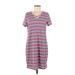 Sonoma Goods for Life Casual Dress - Shift V Neck Short sleeves: Burgundy Print Dresses - Women's Size Medium