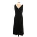 Carmen Marc Valvo Signature Casual Dress - Midi V Neck Sleeveless: Black Print Dresses - Women's Size 10