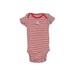 Carter's Short Sleeve Onesie: Red Stripes Bottoms - Size 3 Month