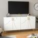 Modern 63-Inch White and Gold TV Stand - Fits up to 65" TV - 63" in Width