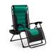 Foldable Outdoor Zero Gravity Padded Lawn Chair, Adjustable Steel Mesh Recliners, w/Removable Pillows and Cup Holder Side Tables