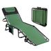 Patio Folding Chaise Lounge,Outdoor Lounge Chair Sunbed,Camping Cot,Green