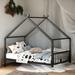 2 Size 3 Colors Metal House Bed with Metal Frame Playhouse Design for Kids