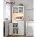 VASAGLE 71" Pantry Cabinet Station, Kitchen Pantry Cabinet, Farmhouse Storage Cabinet, Coffee Bar Cabinet, Cloud White