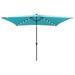 10 ft. x 6.5 ft. Outdoor Patio Rectangular Solar LED Lighted Market Umbrellas with Crank and Push Button Tilt