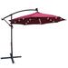 10 ft. Outdoor Patio Solar Powered LED Lighted Sun Shade Market Waterproof 8 Ribs Umbrella with Crank and Cross Base