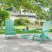 LIVOOSUN Outdoor Folding Adirondack Chair w/Cup Holder Set of 2