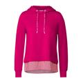 Cecil Sweatshirt im Lagenlook Damen pink sorbet, Gr. L, Baumwolle, Weiblich Pullover