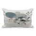 Ambesonne Monstera Quilted Pillowcase Minimalistic Floral Print, Blue Grey & Blush Polyester in White | 20 H x 36 W x 1 D in | Wayfair