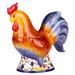 Certified International Morning Rooster 3-D Rooster Cookie Jar 12.25in x 5.75in x 11.5in 48 oz in Blue/Red | 14.375 H x 13.5 W x 7.625 D in | Wayfair