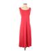 Uniqlo Casual Dress - Midi Scoop Neck Sleeveless: Red Print Dresses - Women's Size Small