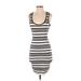 FELICITY & COCO Casual Dress - Bodycon: White Stripes Dresses - Women's Size X-Small