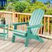 Rosecliff Heights Bergenfield Plastic/Resin Folding Adirondack Chair Plastic/Resin in Green | 37.6 H x 30.1 W x 31 D in | Wayfair