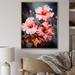 Bay Isle Home™ Hibiscus Flowers In Tropical Coral Hues Framed On Canvas Print Canvas, Cotton in Green/Pink | 20 H x 12 W x 1 D in | Wayfair