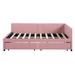 Latitude Run® Full Size Linen Upholstered Daybed w/ Semi-Enclosed Design Upholstered in Pink | 27.5 H x 78.9 W x 57.9 D in | Wayfair