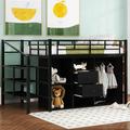 Mason & Marbles Canaan Youth Storage Beds Wood & Metal/Metal in Black | 55 H x 56 W x 92.5 D in | Wayfair 33726DE6E88D43ECBDCB7A4A90B575C9