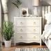 Beachcrest Home™ Vinton Three Drawer Accent Chest, white modern nightstand Wood in Brown/White | 32.09 H x 30.71 W x 15.55 D in | Wayfair