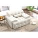 Accent Chair - Latitude Run® 1 Seater Sofa, Pure Foam Comfy Sofa Couch, Modern Lounge Sofa, in White/Brown | 28.34 H x 53.15 W x 43.3 D in | Wayfair