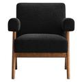 Armchair - Modway Lyra 27.5" Wide Armchair Revolution Performance Fabrics® in Black/Brown | 30.5 H x 27.5 W x 31.5 D in | Wayfair EEI-6502-BLK