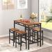 17 Stories 5 Piece Bar Table Set, Modern Counter Height Dining Table & 4 Piece Chairs, for Small Spaces Wood/Metal in Brown | Wayfair