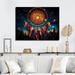 Bungalow Rose Teal & Yellow Nights Embrace Dreamcatcher On Canvas Print Canvas, Cotton in Blue/Yellow | 12 H x 20 W x 1 D in | Wayfair