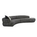 Gray Sectional - VIG Furniture Lakota - Modern Dark Grey Fabric Curved Sectional Sofa Polyester | 26 H x 140.1 W x 58.3 D in | Wayfair