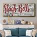 The Holiday Aisle® Sleigh Bells - Floater Frame Print on Canvas Canvas, Solid Wood in Red | 24 H x 60 W x 1.5 D in | Wayfair