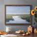 Highland Dunes Coastal Plains II Framed On Canvas Print Canvas, Solid Wood in Black/Blue/Green | 18 H x 26 W x 1.5 D in | Wayfair