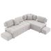 Gray Sectional - Latitude Run® L-shaped Sofa Sectional Sofa Couch w/ 2 Stools & 2 Lumbar Pillows | 31.99 H x 91.84 W x 65.85 D in | Wayfair