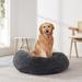 Tucker Murphy Pet™ Anti-Anxiety Calming Dog Cat Round Donut Faux Fur Bed Polyester in Gray | 8 H x 30 W x 30 D in | Wayfair