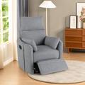 Ebern Designs Bianco 360° Swivel Upholstered Recliner Linen in Gray | 40 H x 32.7 W x 32.9 D in | Wayfair 9F7083DFD10849C6B56147419595085C