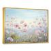 Winston Porter Pink Ranunculus Field In Mountain I On Canvas Print Metal in Blue/Green/Pink | 30 H x 40 W x 1.5 D in | Wayfair